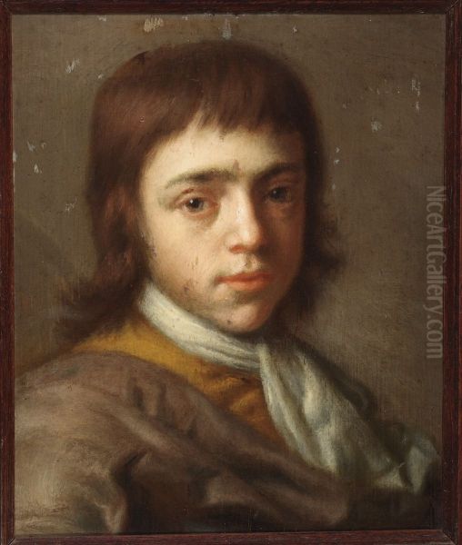 Portret van een jongen. Oil Painting by Nikolaas Verkolje