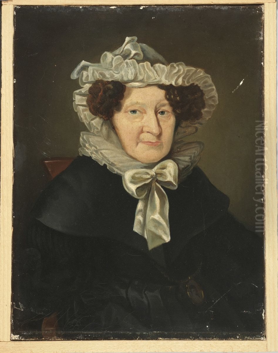 Portret van mevrouw van Meerten-van Schilperoort. Oil Painting by Johannes Jacobus Bertelman