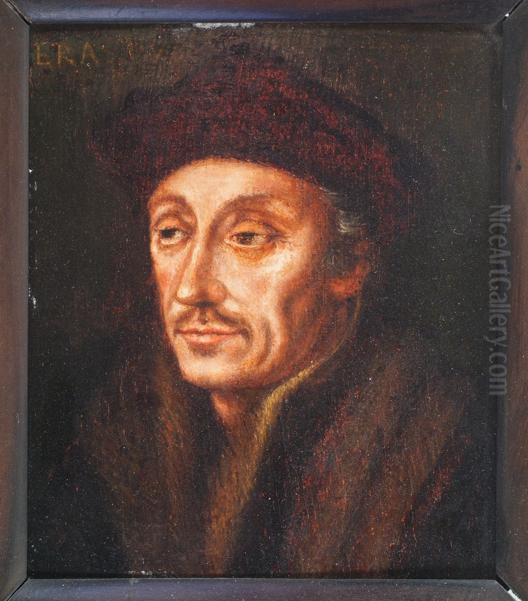 Portret van Erasmus. Oil Painting by Hans Holbein the Younger