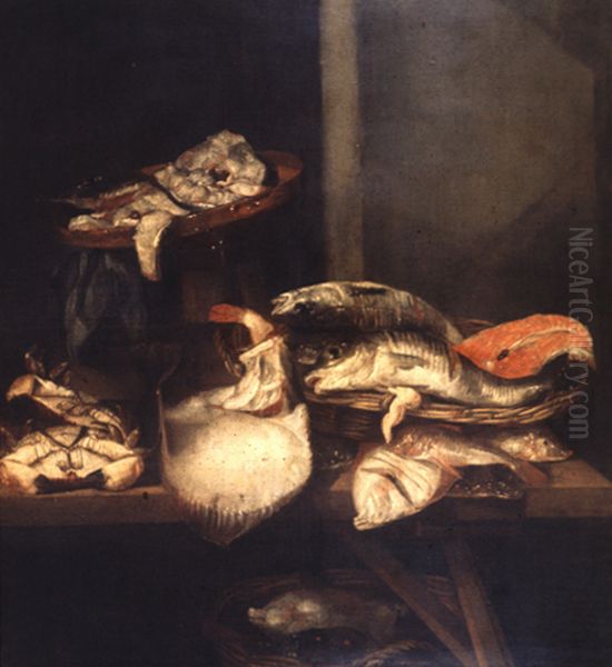 VERVALLEN Visstilleven, Oil Painting by Abraham Van Beijeren