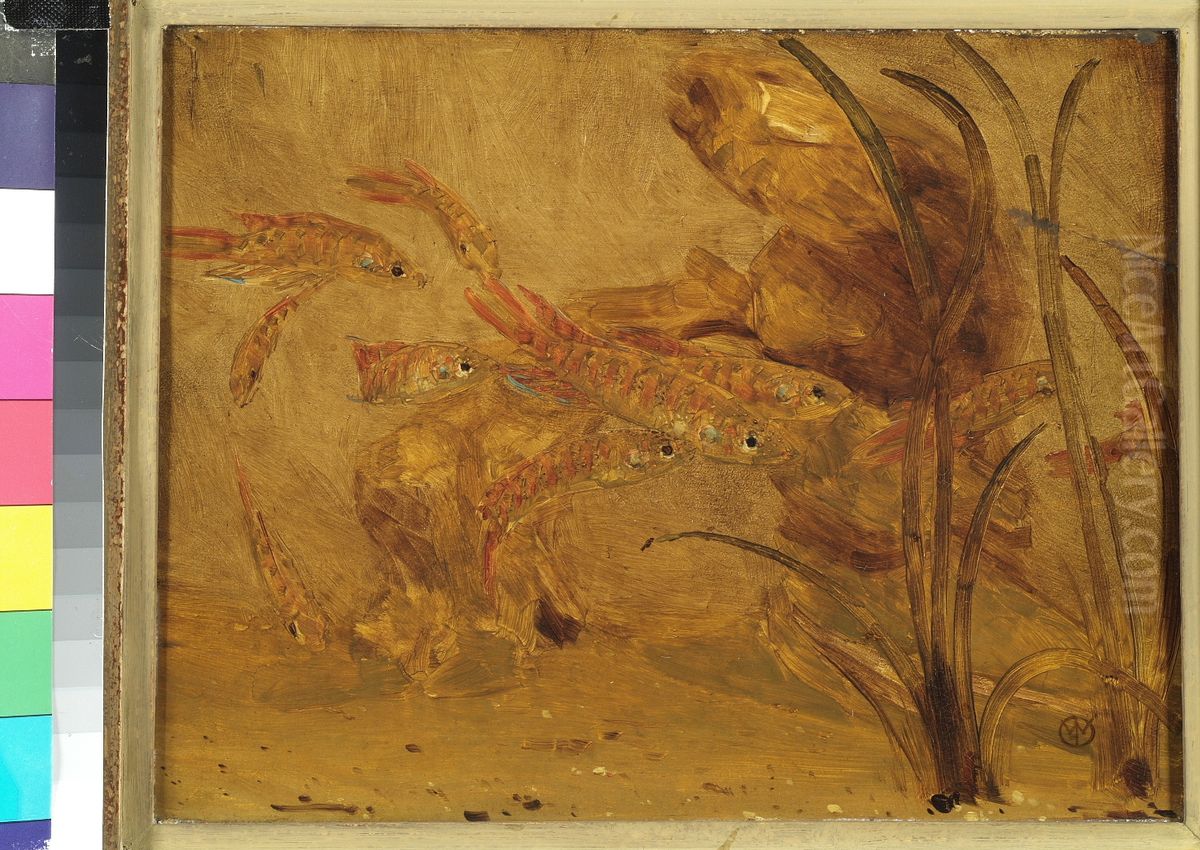 Paradijsvissen. Oil Painting by Gerrit Willem Dijsselhof