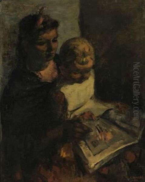 Mere Et Enfant Oil Painting by Jean Marie Camus