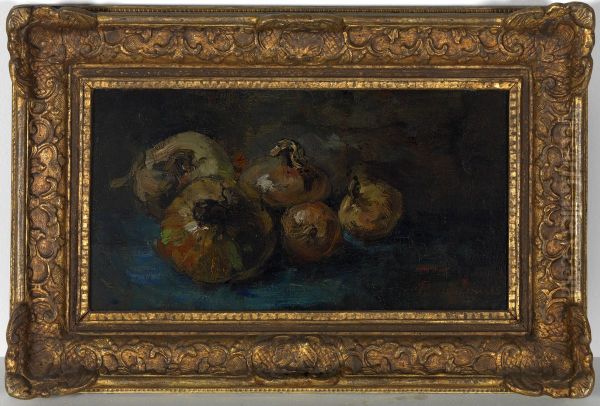 Uien (op blauw fond). Oil Painting by Floris Verster