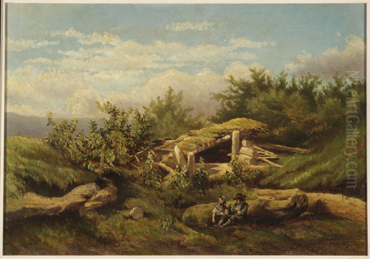Landschap. Oil Painting by Theodore Rousseau