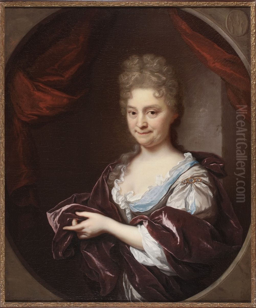 Portret van Johanna Maria de Raet, vrouw van Hugo van Strijen, burgemeester van Gouda. Oil Painting by Arnold Boonen