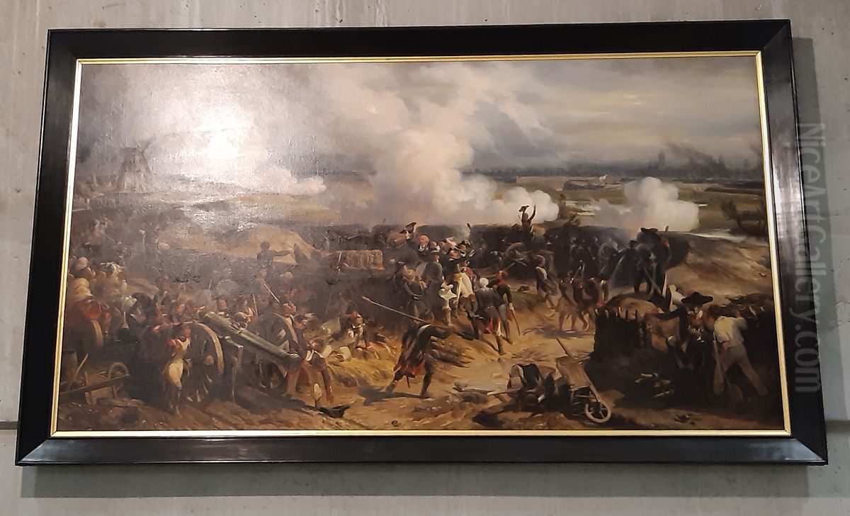 Prise d'Ypres par l'armee francaise by Henri Felix Emmanuel Philippoteaux Oil Painting by Henri Felix Emmanuel Philippoteaux