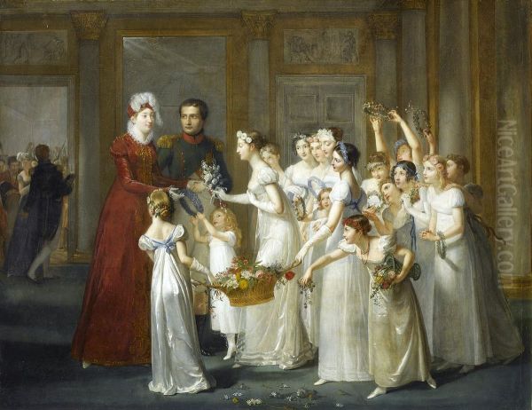 Arrival of Archduchess Marie-Louise in Compiegne, 1810 Oil Painting by Pauline Auzou