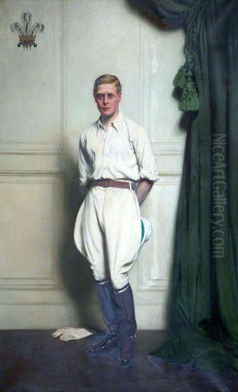 HRH Edward, Prince of Wales Oil Painting by John St Helier Lander