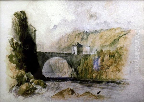 Saint-Maurice bridge Oil Painting by J. M. W. Turner