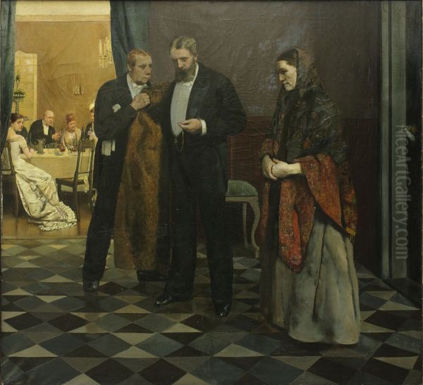 Sending for the Doctor Oil Painting by Christian Krohg