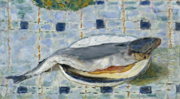 Poisson sur une assiette Oil Painting by Pierre Bonnard