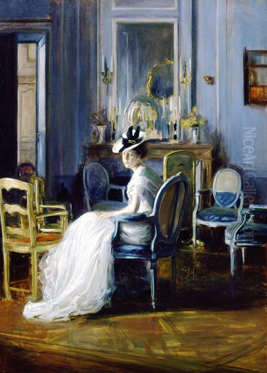 Le Boudoir bleu Oil Painting by Jacques-Emile Blanche
