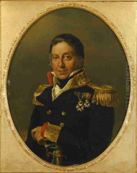 Portret van schout-bij-nacht James baron Melvill van Carnbee Oil Painting by Cornelis Kruseman