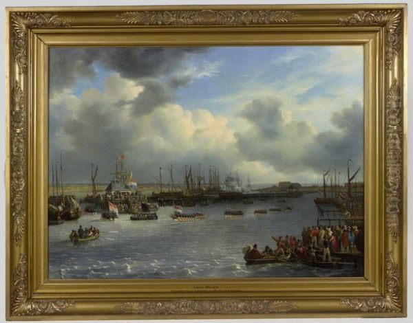 Begrafenis van J.C.J. van Speyk op 4 mei 1832 te Amsterdam Oil Painting by Louis Meijer