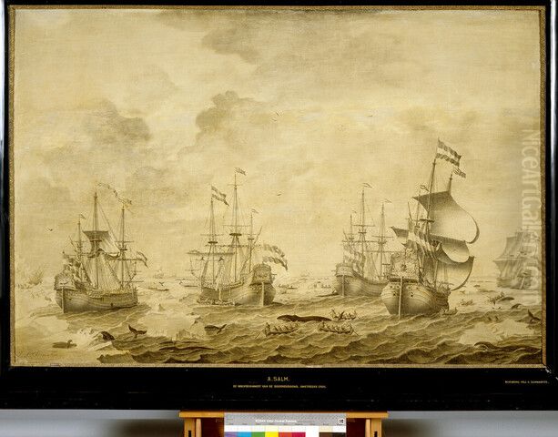 De walvisvloot der Doornekroons Oil Painting by Adriaen Van Salm