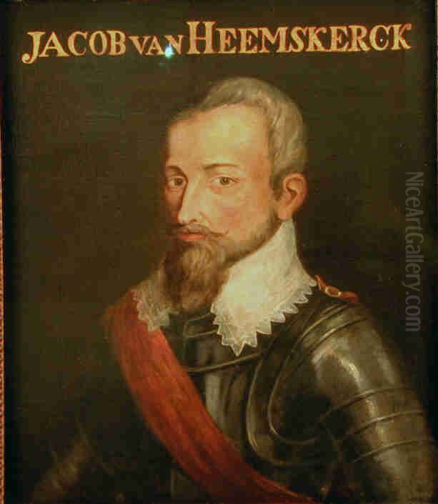Portret van Jacob van Heemskerck Oil Painting by Jacobus Houbraken