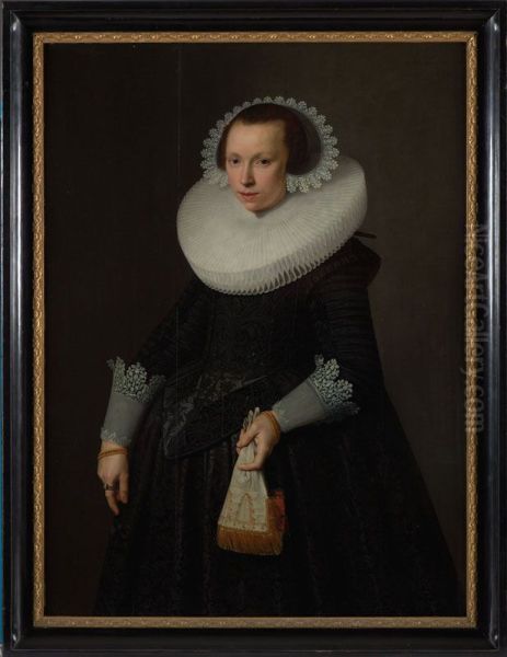 Portret van Geertruid Overlander Oil Painting by Nicolaes Eliaszoon Pickenoy