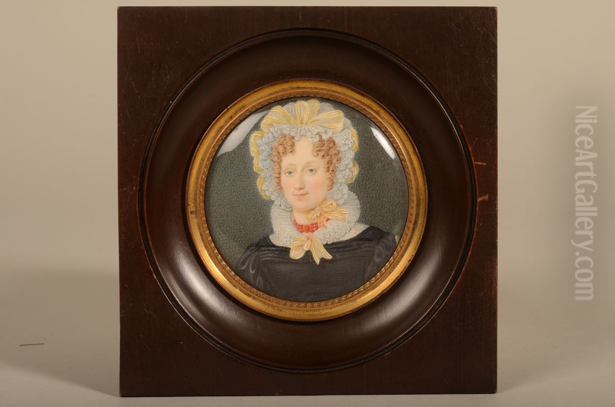 Portret Alida de Lange (1798-1890), echtgenote C.P. Bruinvis Oil Painting by Willem Grebner