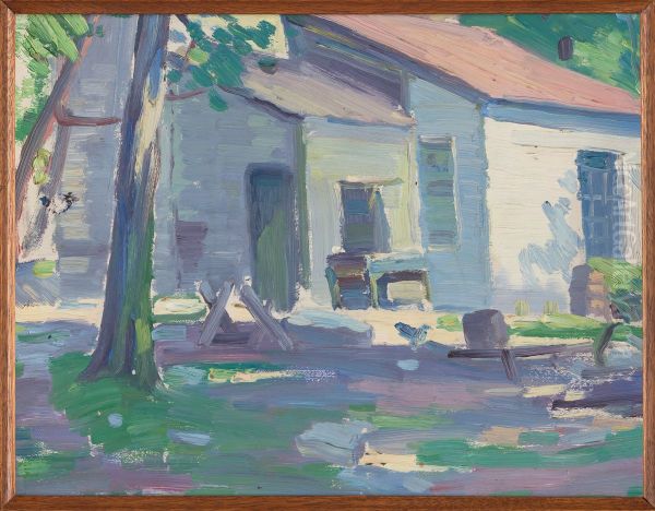 Een boerderij in Bergen Oil Painting by Samuel Schwarz