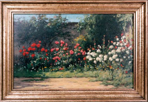Bloeiende border Oil Painting by Paul Bodifee