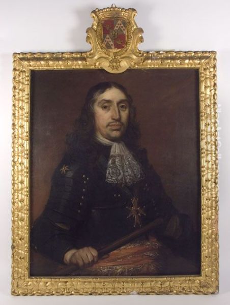 Portret van Hendrick de Sandra, gouverneur van de vesting Deventer (1619-1707) Oil Painting by Pieter van Anraedt