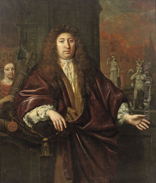 Portrait of Gisbert Cuper (1644-1716) Oil Painting by Jan de Baen