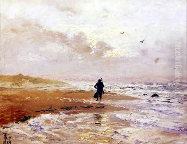 Strandparti. Grenen Oil Painting by Thorvald Niss