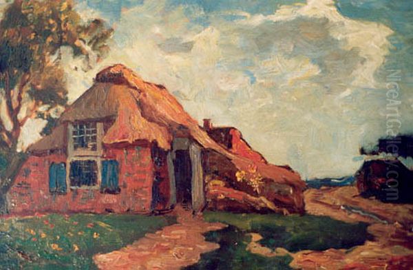 Boerderij in herfststorm Oil Painting by Charles Dankmeijer