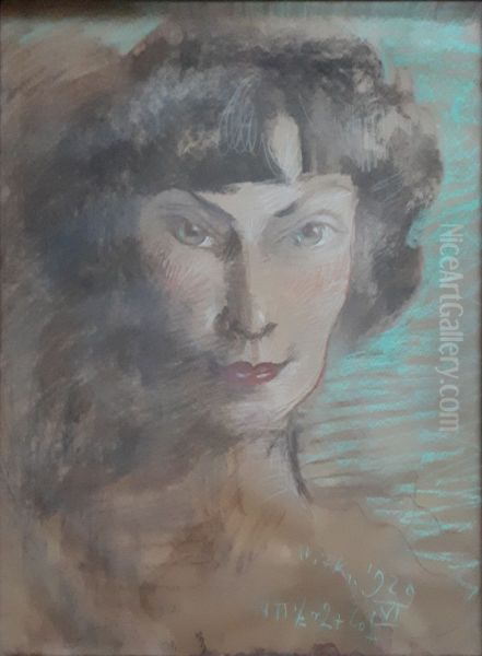Portret Zizi Halamy Oil Painting by Stanislaw Ignacy Witkiewicz