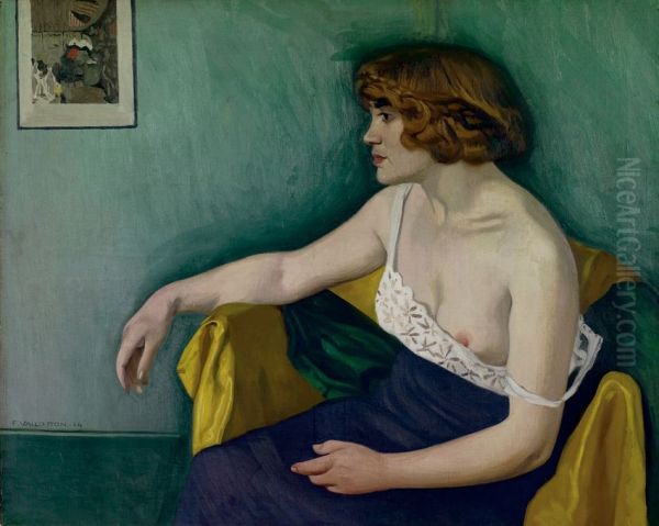Jeune femme assise de profil Oil Painting by Felix Vallotton