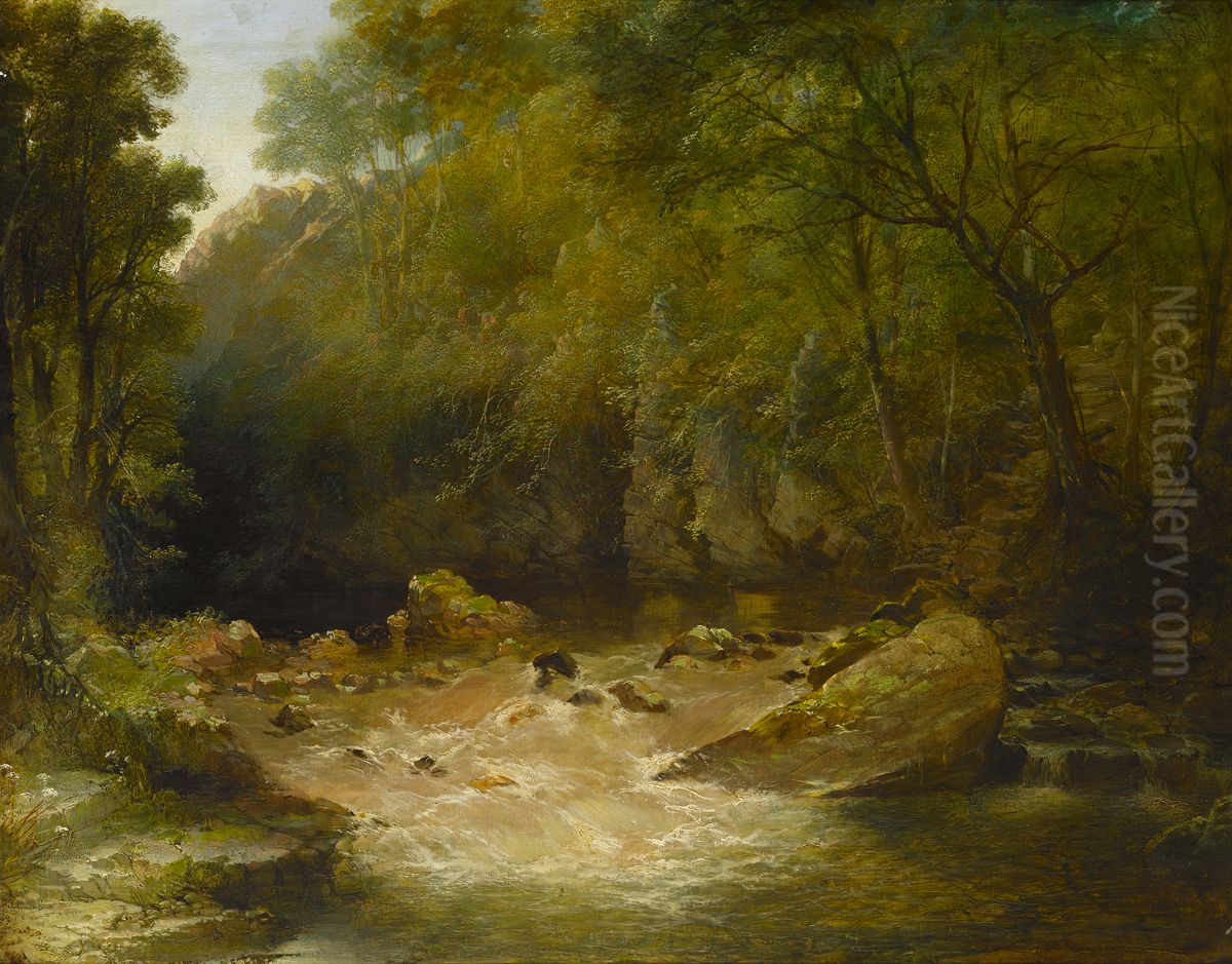 View on the Dart Oil Painting by John Gendall