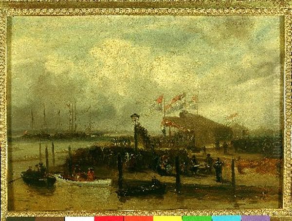 Roeiwedstrijd van de K.N.Y.C. te Rotterdam Oil Painting by Charles Rochussen
