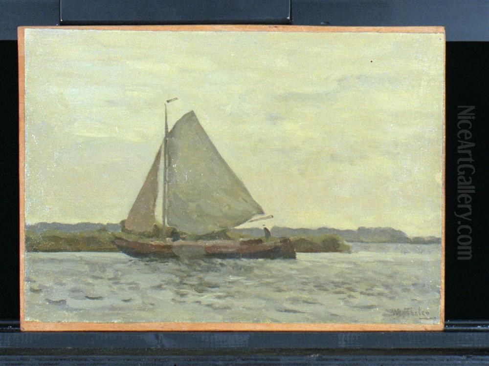 Zeilende Westlander Oil Painting by Willem Bastiaan Tholen
