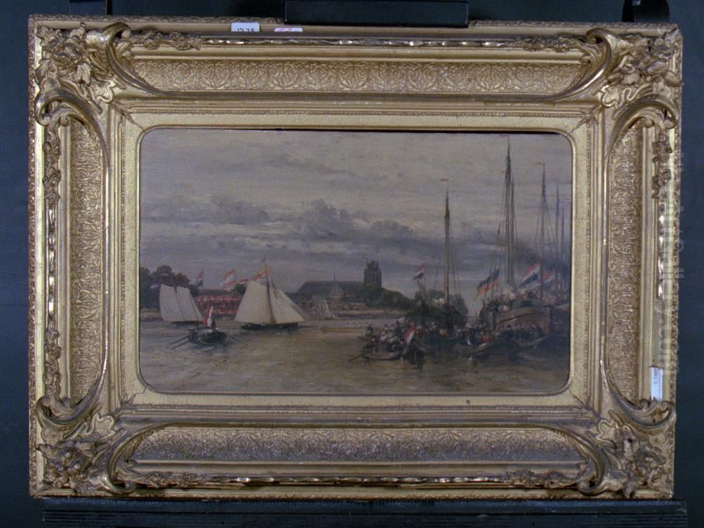Zeilwedstrijd van de K.N.Y.C. te Dordrecht Oil Painting by Charles Rochussen