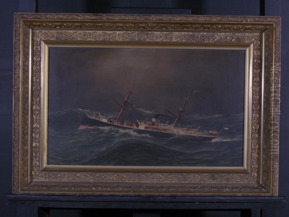 Het s.s. 'Maasdam' van de N.A.S.M. (Holland-Amerika Lijn) Oil Painting by Antonio Nicolo Gasparo Jacobsen