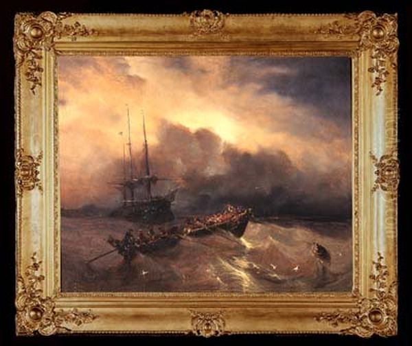 Schipbreuk Oil Painting by Albert Van Beest