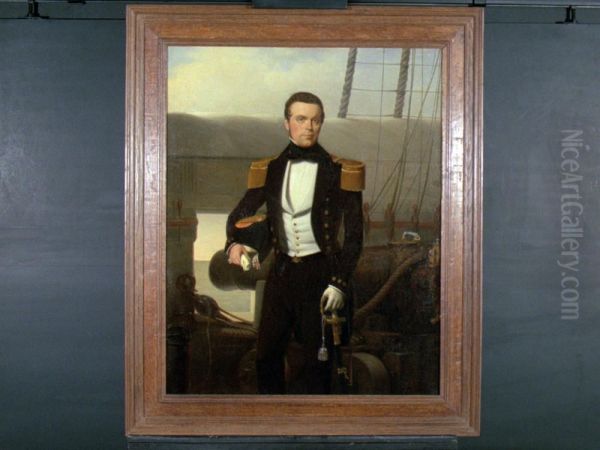 Portrait of Jan Vos (1817-1884) Oil Painting by Izaak Schouman