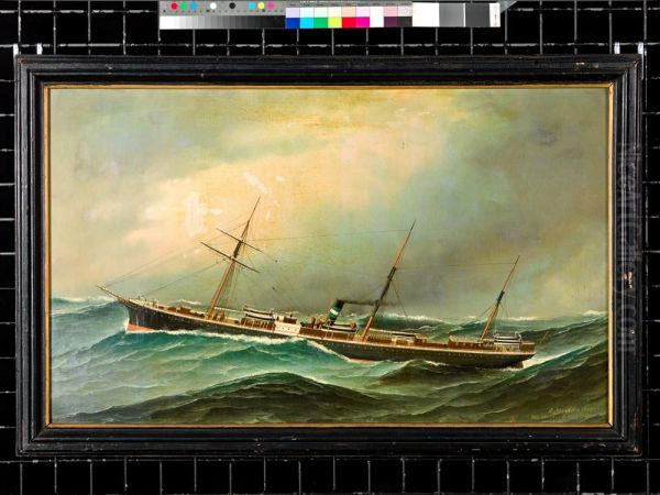 Het stoomschip 'P. Caland' Oil Painting by Antonio Jacobsen
