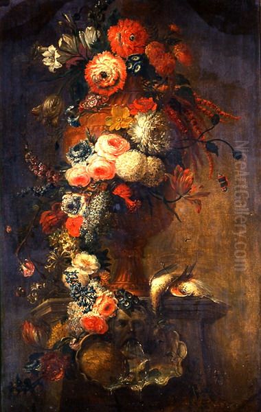 Flower arrangement Oil Painting by Jean Baptiste Pierre Coclers