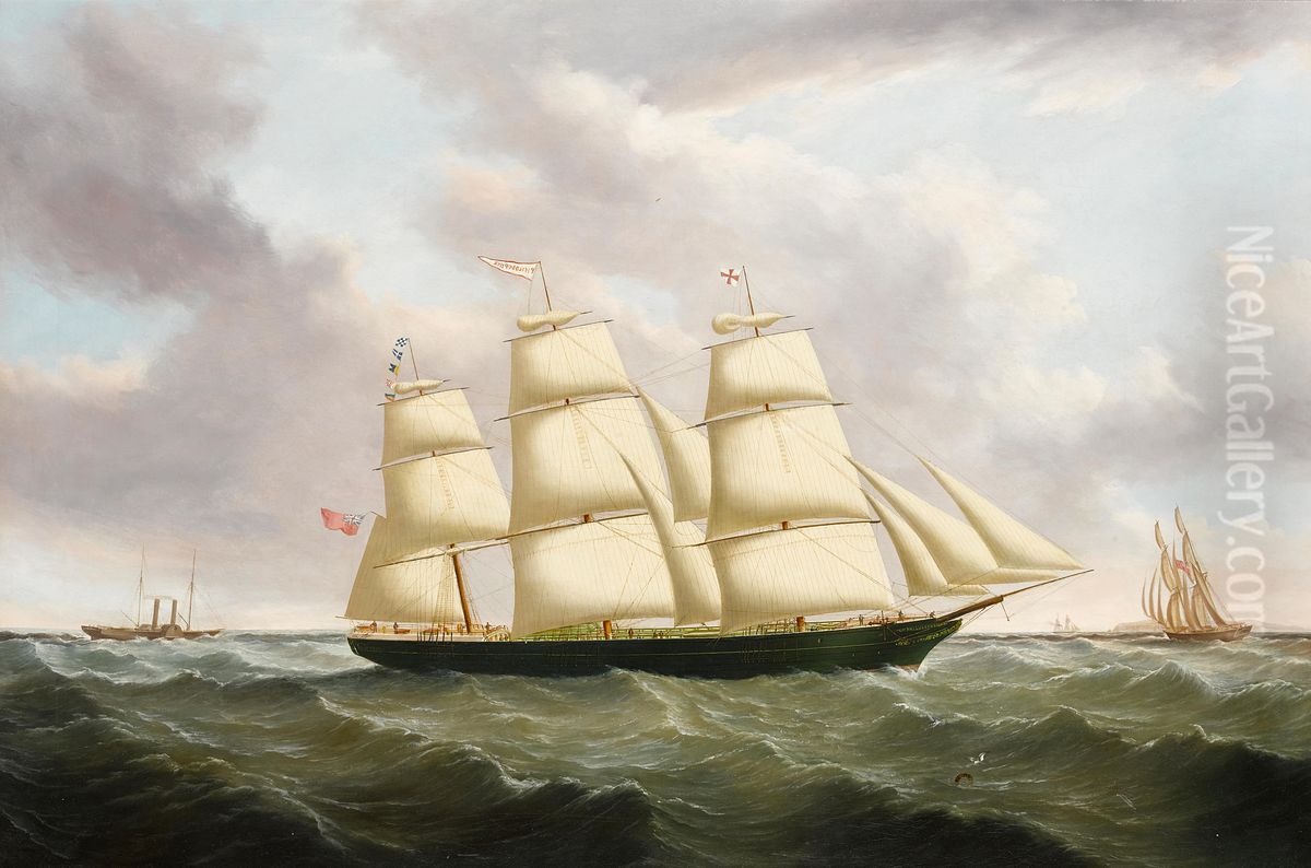 T & J. Harrison's Iron Ship Philiosopher passing Holyhead on her maiden voyage to India, 19 June 1857 Oil Painting by Joseph Heard