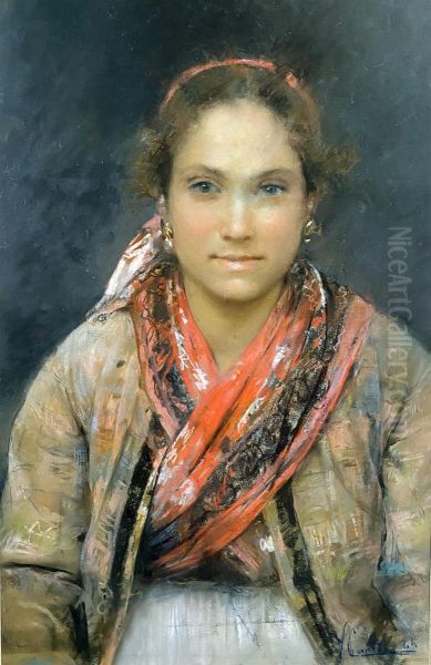 Peasant woman Oil Painting by Vincenzo Caprile
