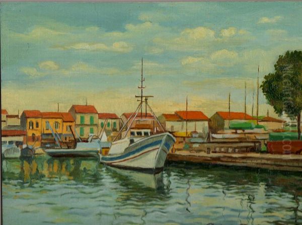 Dipinto raffigurante il molo a Viareggio. Oil Painting by Roberto Dughetti
