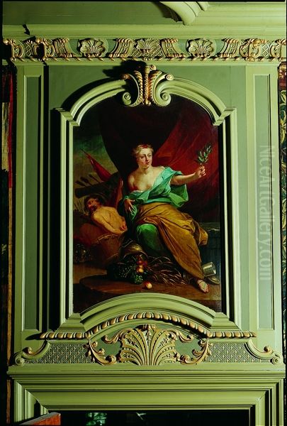Allegorie op de vrede en de welvaart Oil Painting by Adriaan Van Der Burg