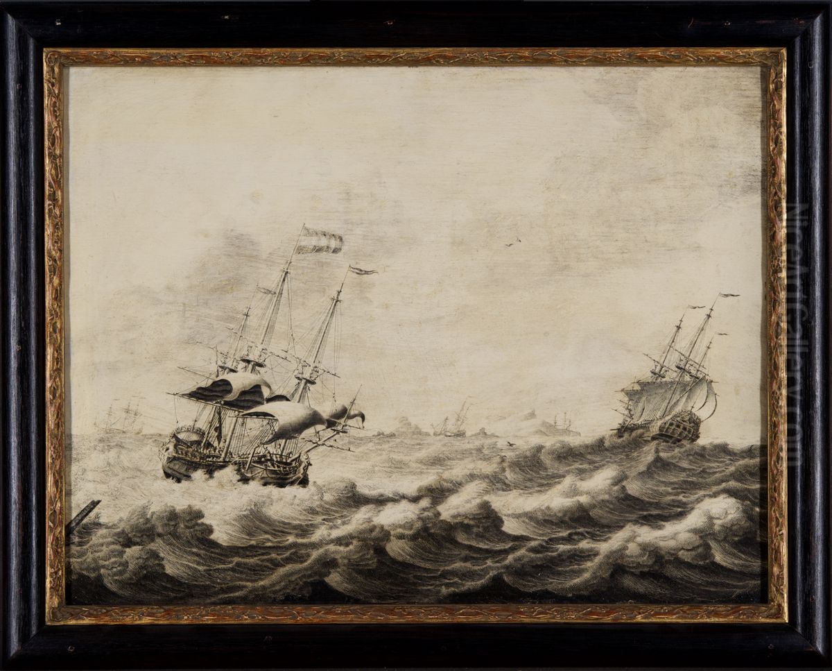 Zeegezicht Oil Painting by Adriaen Van Salm