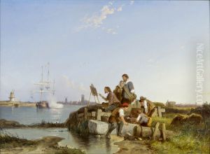 Joseph Vernet aan het werk bij Dordrecht, 1765