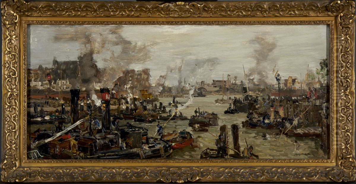 Havengezicht Oil Painting by Jan Hendrik van Mastenbroek