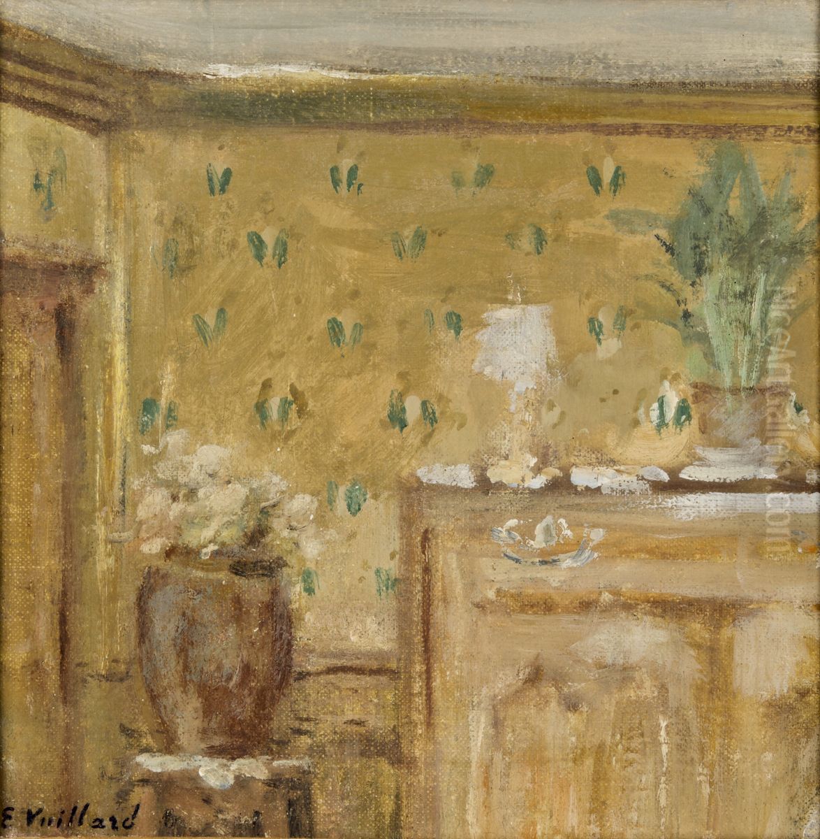 Interieur de maison Oil Painting by Jean-Edouard Vuillard
