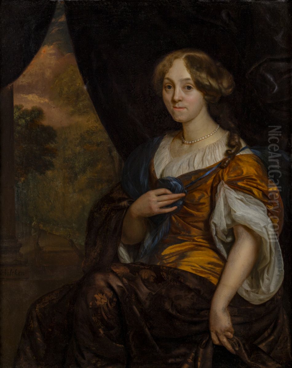 Portret van Maria Vingerhoed (1683-1749) Oil Painting by Godfried Schalcken