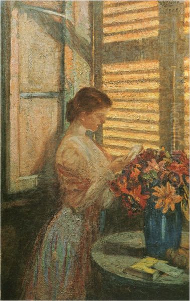 Happy Morning Oil Painting by Fujishima Takeji