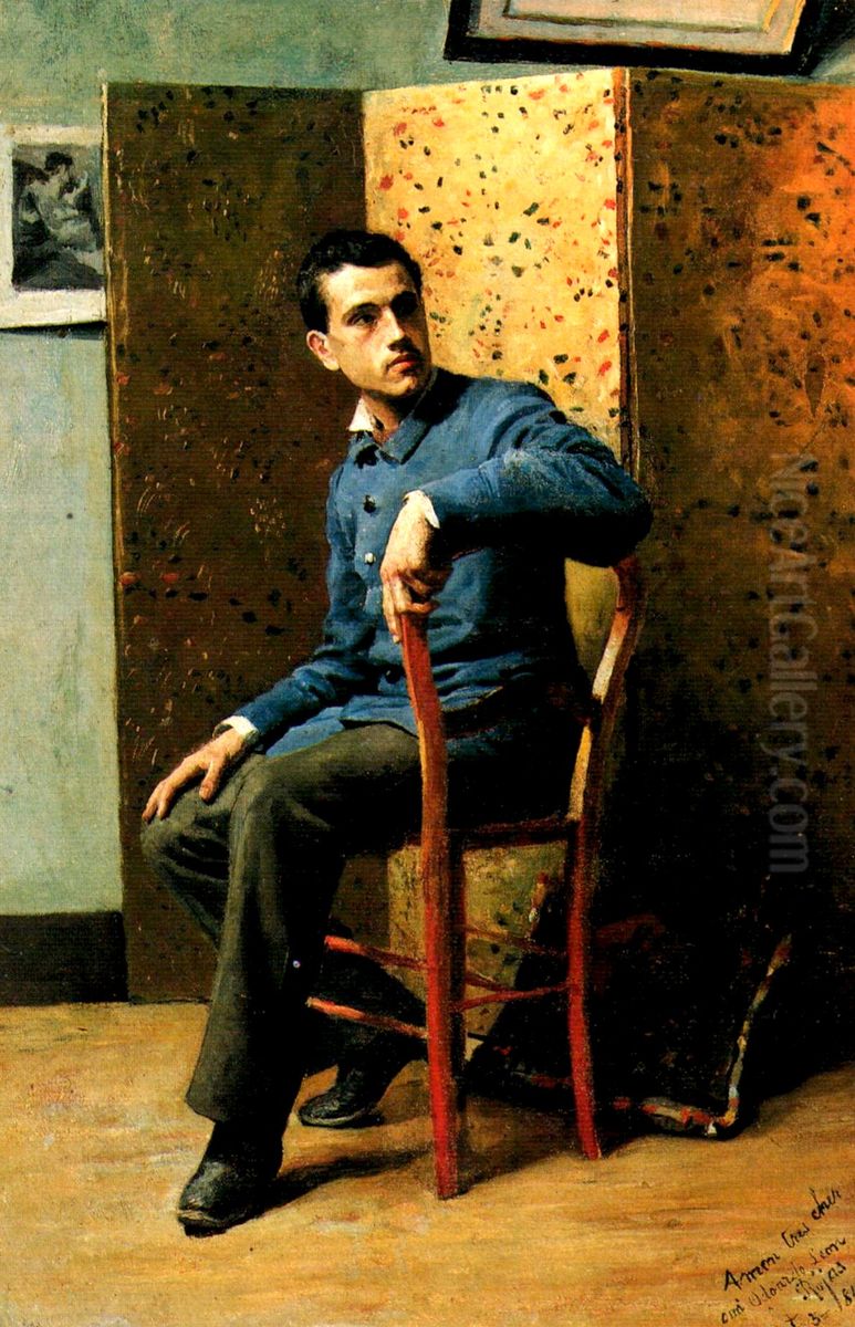 Portrait of Oduardo Leon Oil Painting by Cristobal Rojas